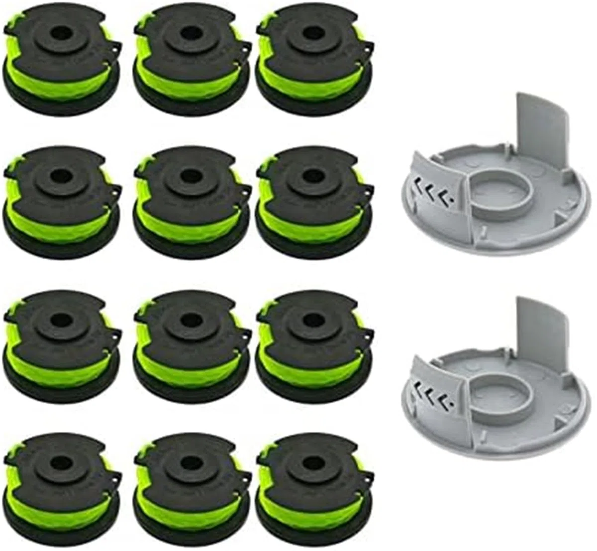 Bobina automática para cortadora de césped Carrete de desbrozadora, para línea de Repuesto de cortadora de Hilo para Ryobi Rac143 6.1MX 2Mm 36V, RLT36B33 RY36LT33A-0(Black 12 2)