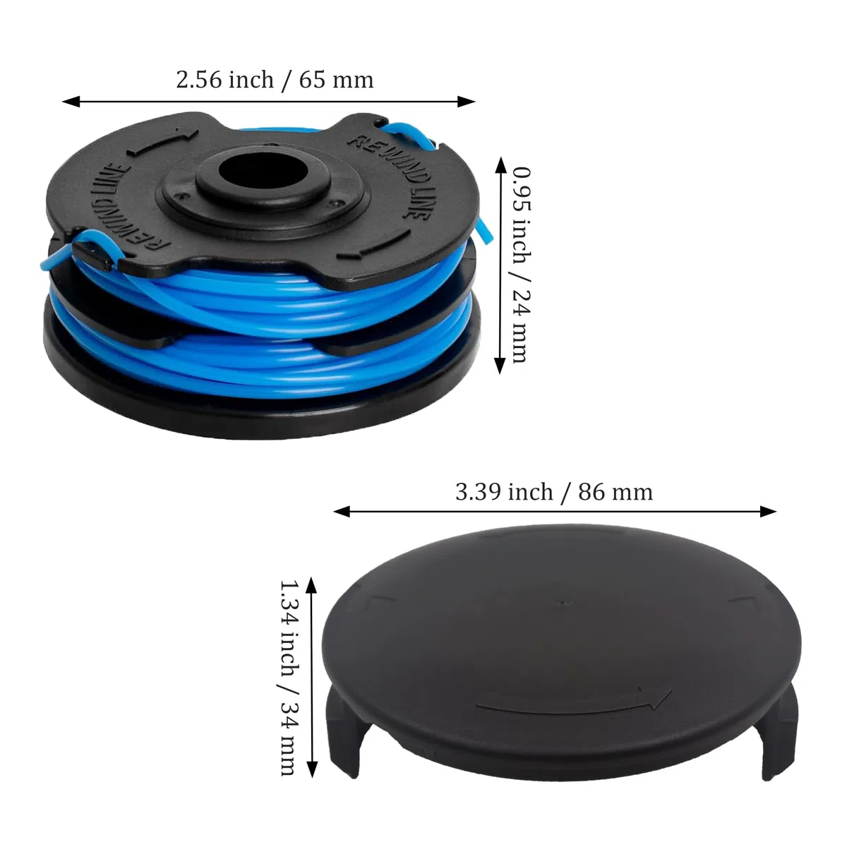 AC41RL3 Autofeed - Bobina de repuesto dual de 0.08 pulgadas y 27 pies para recortadora eléctrica Homelite UT41112 UT41121 UT41120 UT41113 UT41122 UT41112B paquete de 7 (carrete de 6 líneas + 1