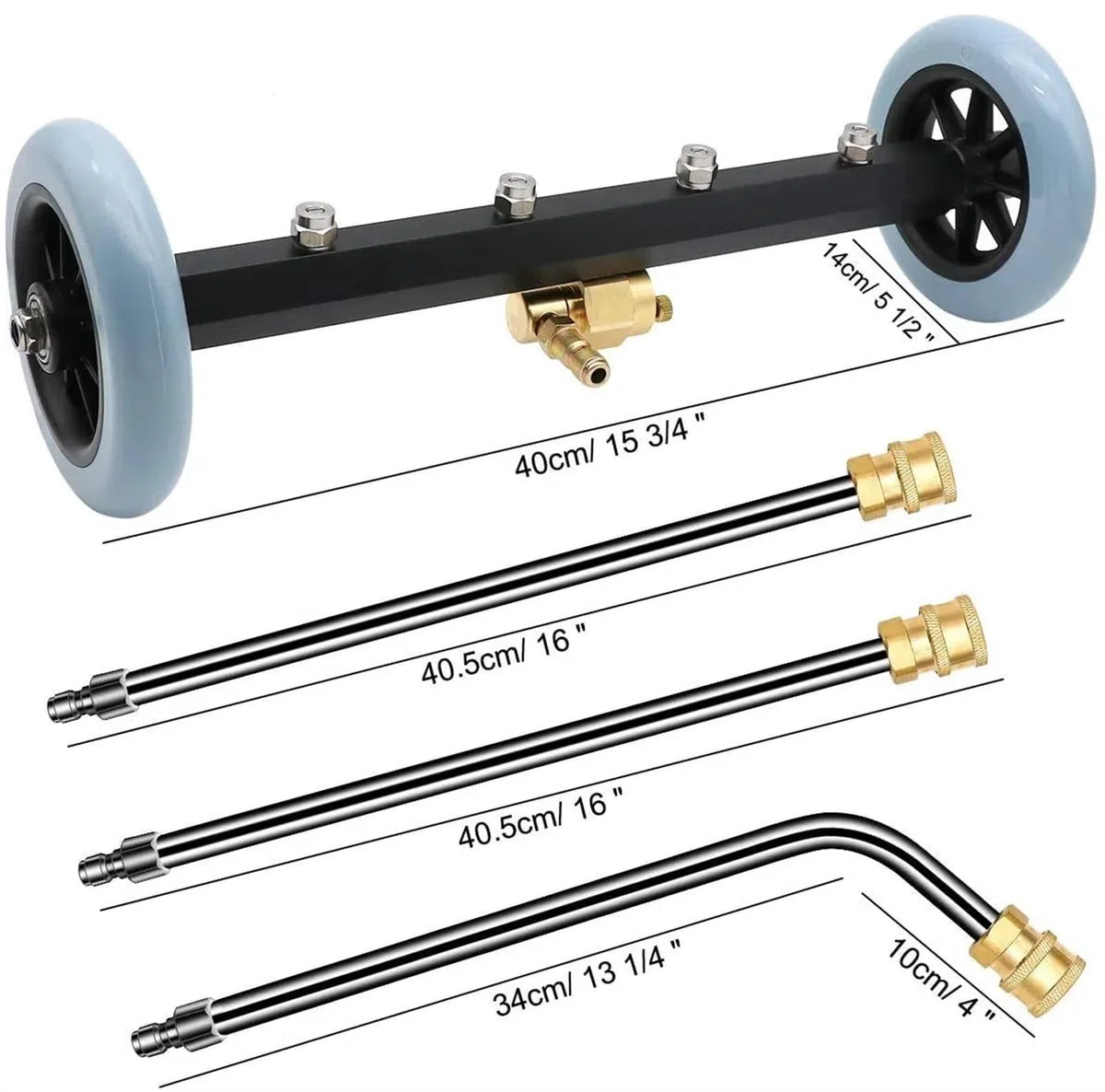 Varita de extensión para lavadora a presión Limpiador de chasis con hidrolavadora alta presión 5000 PSI, limpiador, lavado debajo del auto, boquilla limpieza carreteras, escoba agua(Extension rod)