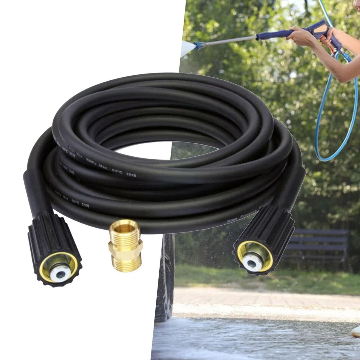 para Hidrolavadora Acoplador Extensión Rápida con Conector Hembra a Macho Material Resistente Caucho Metal Presión Máxima 10mpa Apta para, 20M