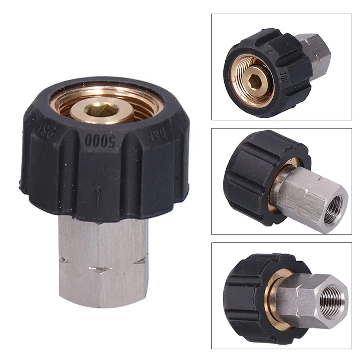 Womamaxsc Kit de Limpieza de desagües con Manguera para hidrolavadora, Manguera de 10 Metros para hidrolavadora con Conector rápido y 3 boquillas, para el Lavado de desagües en Interiores y