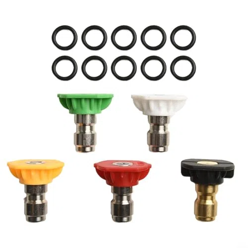 Kit de varita de extensión de limpieza de canalones con 5 boquillas para lavadora a presión, lanza de pulverización de alta potencia de 4000 PSI, juego de limpiador de techo de barra curvada