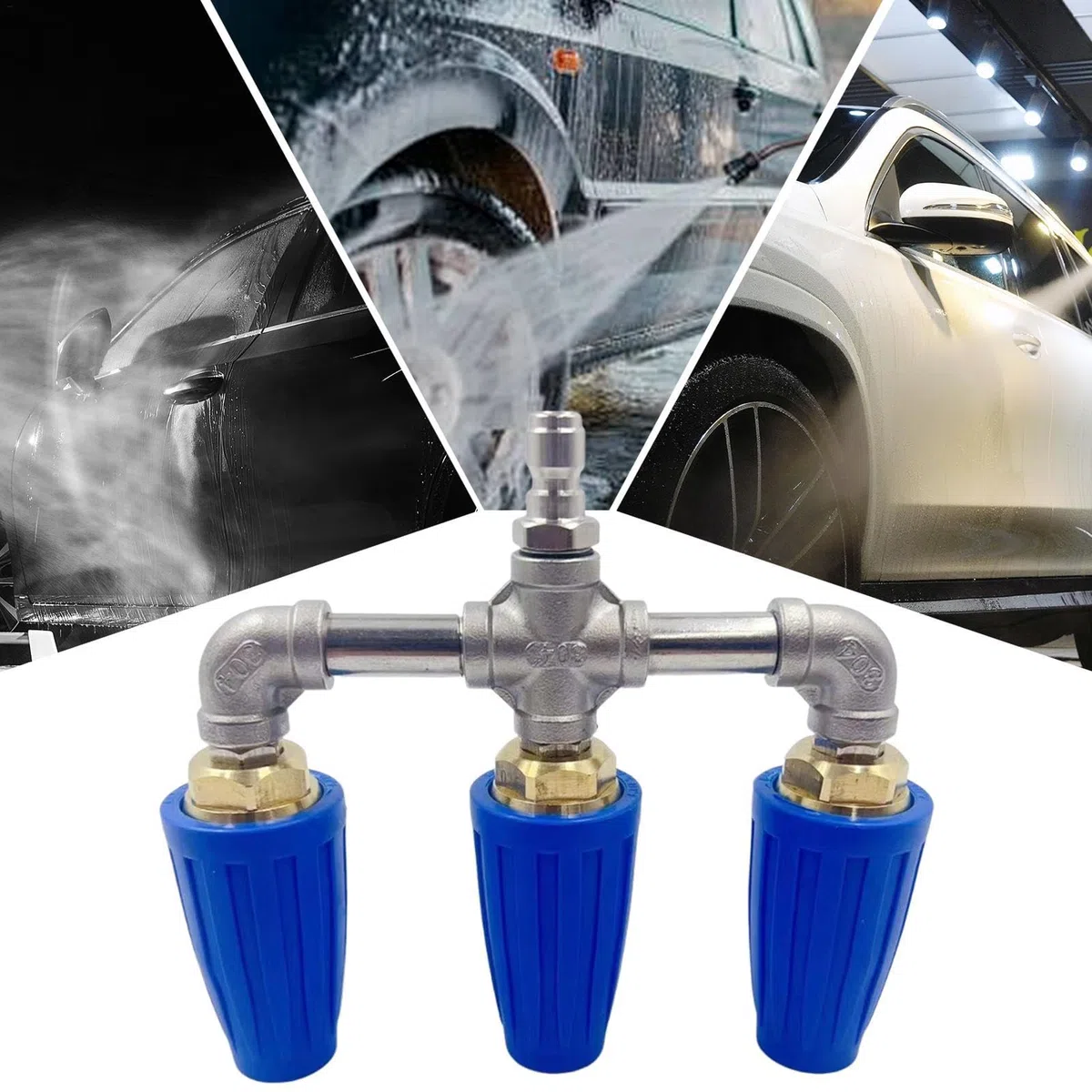 Limpiadora A Presión De Boquilla Triple Herramienta De Cabezal Rociador | Punta Turbo Hidrolimpiadora Boquilla Turbina Repuesto Conector Rápido Limpieza De Y Coches