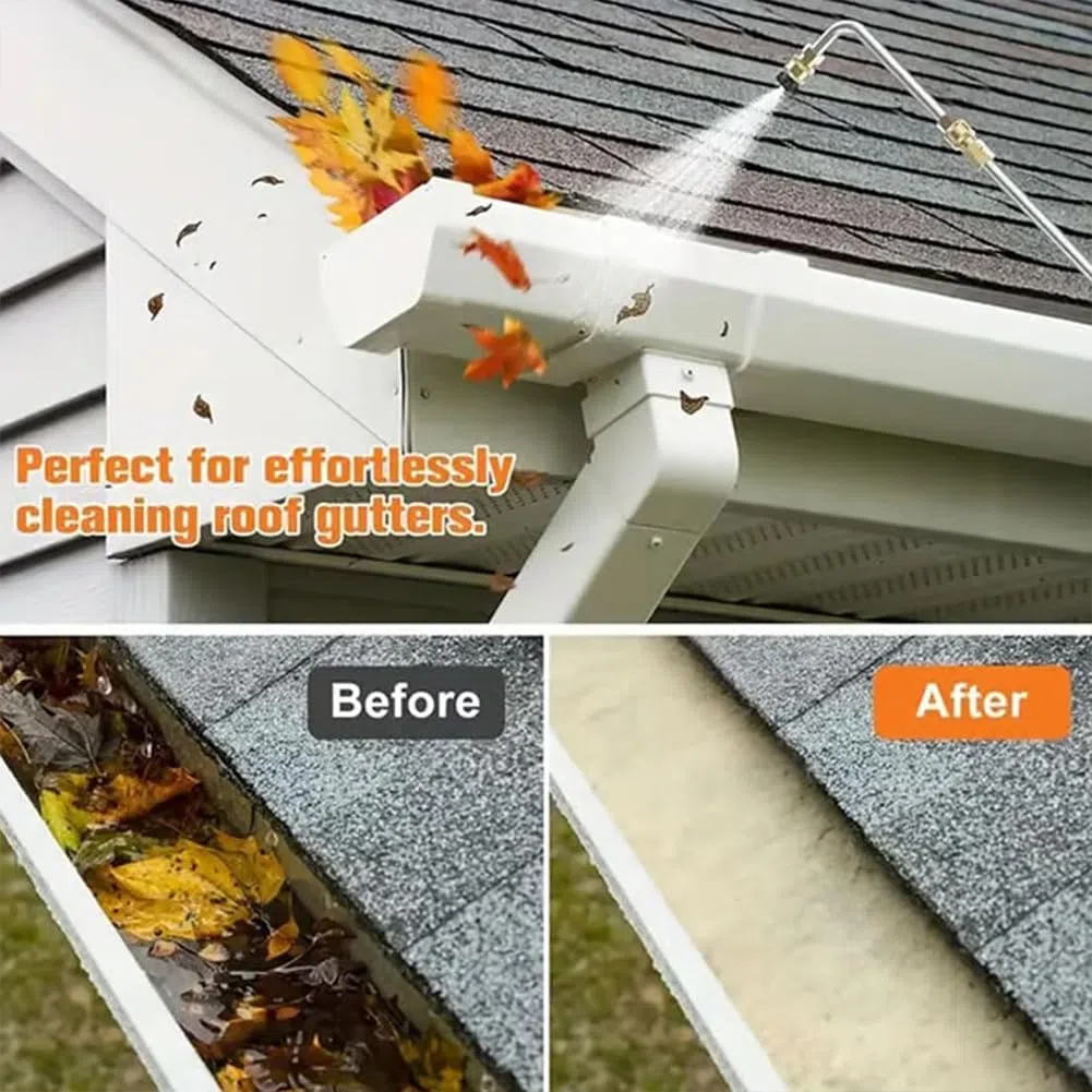 4000 PSI High Pressure Water Gun Stainless Steel Extension Rod, Pressure Washer Extension Wand, Gutter Cleaning Tools, Long Reach Sprayer Lance for Roof with 1/4 Inch Quick Connect