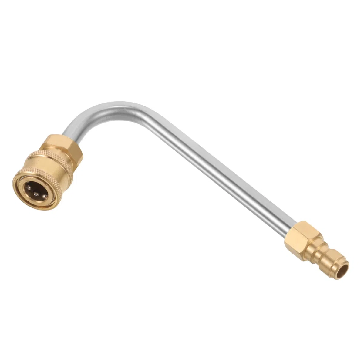 UKCOCO 4 Piezas Varilla De La Varilla De Limpieza Varilla De Curvatura Portátil Acoplador Extensiones Limpiador De Alta Presion Vara Alto Varita Mágica Presión Dorado Acero Inoxidable
