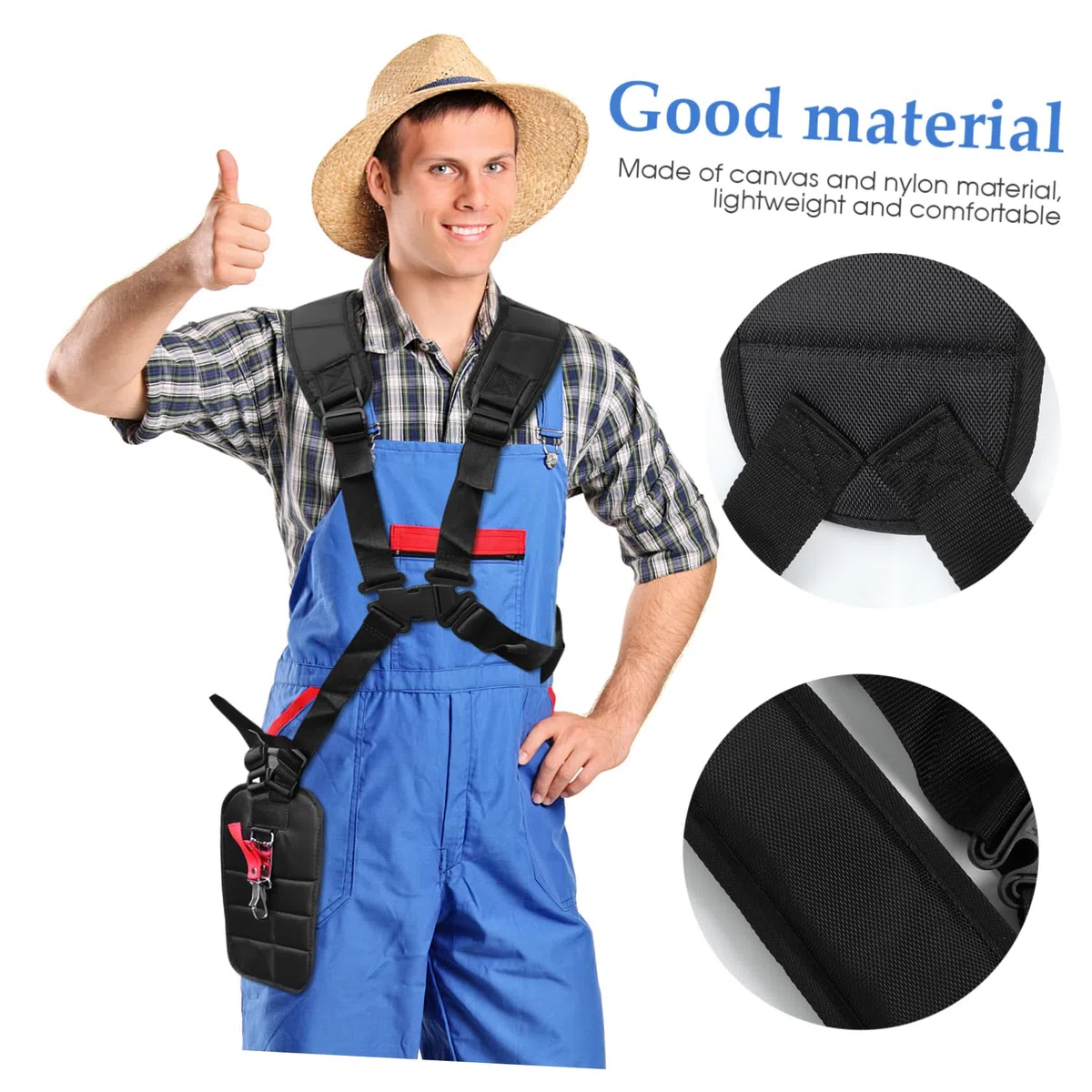 SUPVOX Correa De Ajustable para Cortacésped y Desbrozadora Hombro con Gancho De Transporte para Jardinería Negro