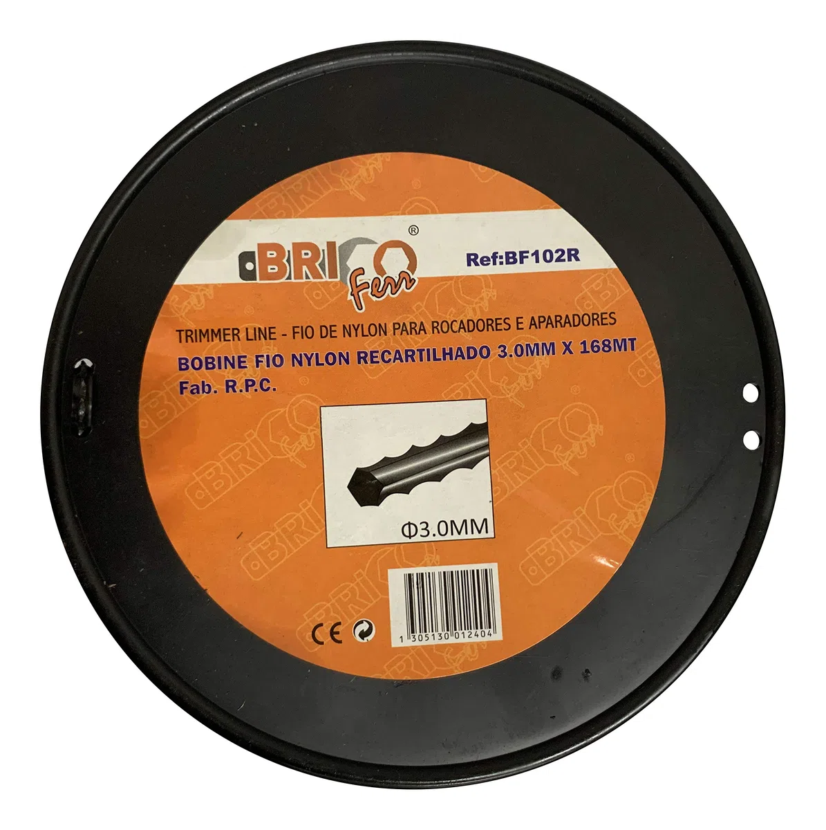 Bricoferr BF102R - Hilo para desbrozadora (3 mm x 168 metros, diente de sierra)