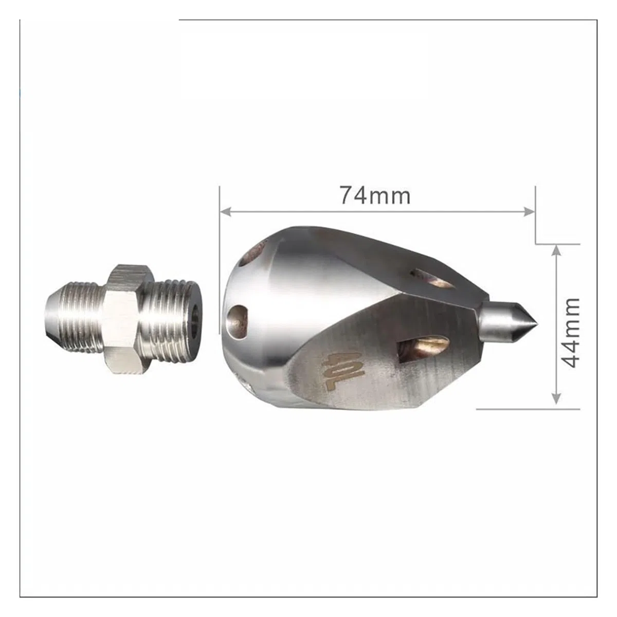 Boquilla BOQUILLAS DE Punta DE Lanza DE ALCANTARILLADO Boquilla de Limpieza y Dragado de tuberías de Alta presión de Acero Inoxidable de 1/2"(1/2 135LPM)