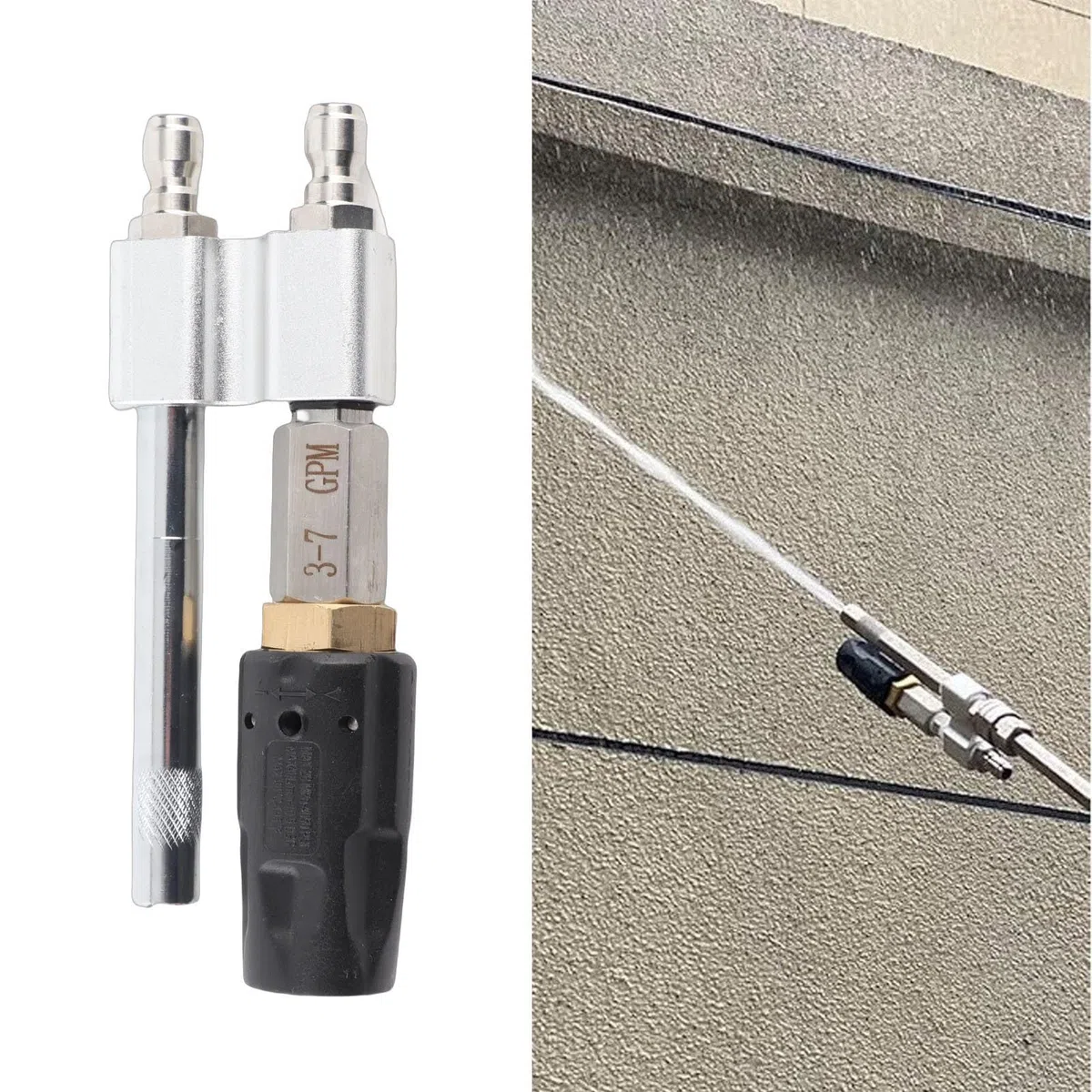 Punta M5 Boquilla giratoria Lavadora a presión Boquilla de jabón de largo alcance Ajustable 0 60 grados Patrón de pulverización 1000 4050 PSI 3 7 GPM para limpieza a alta p