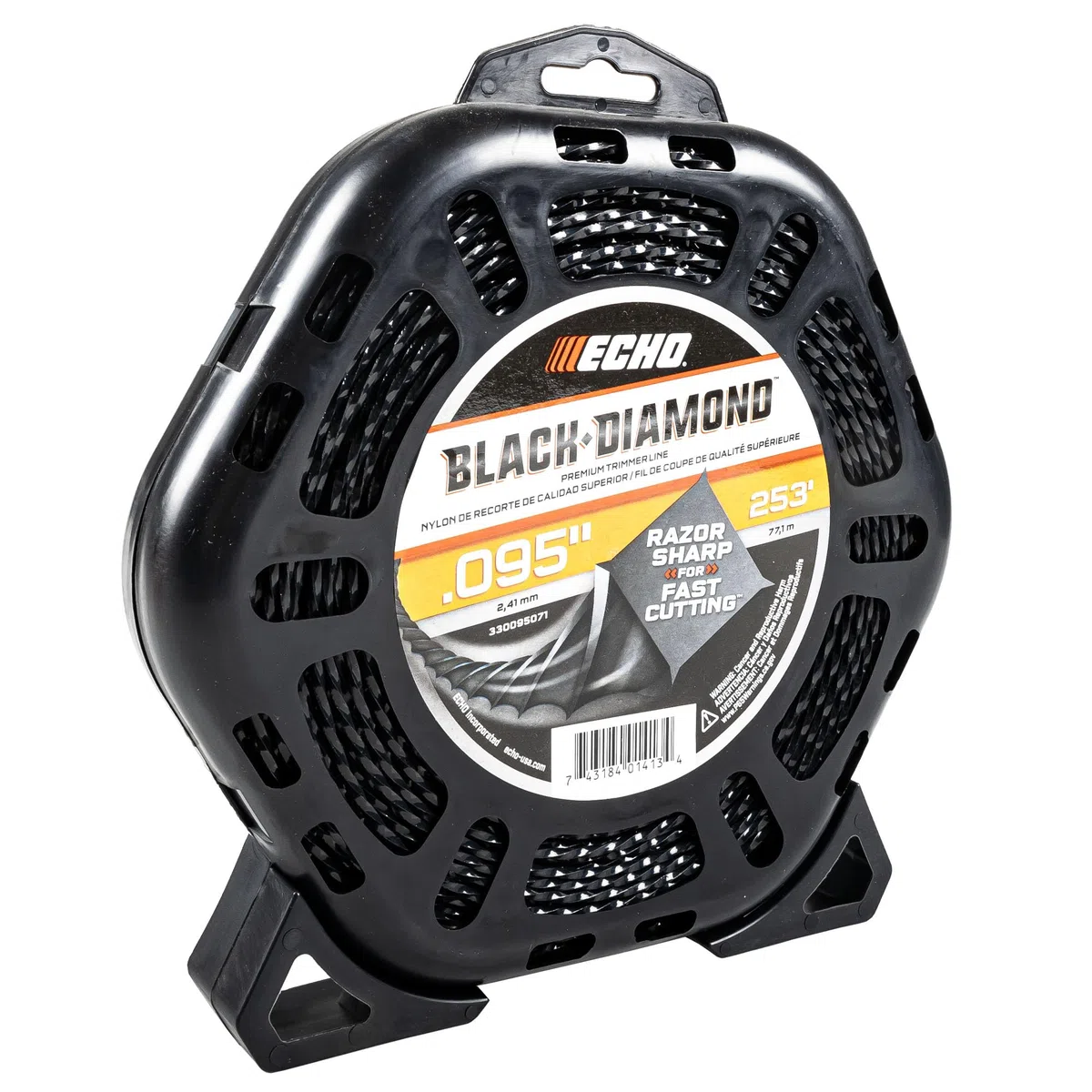 Echo Black Diamond 330095071 línea de Recortadora en Espiral de 4 Esquinas de 0.95 Pulgadas x 253 pies