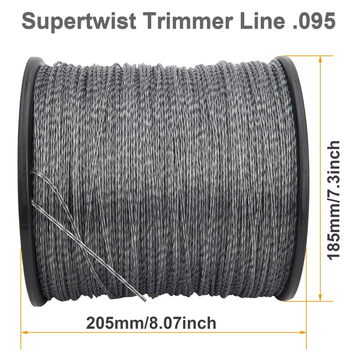 KAKO Supertwist Trimmer Line .095, Weed Eater String 095, 095 Weed Wacker String, 095 Twisted Trimmer Line, 095 Trimmer Line Heavy Duty-2.3 kg-1430Foot-0.095Inch Fits Most of String Trimmer