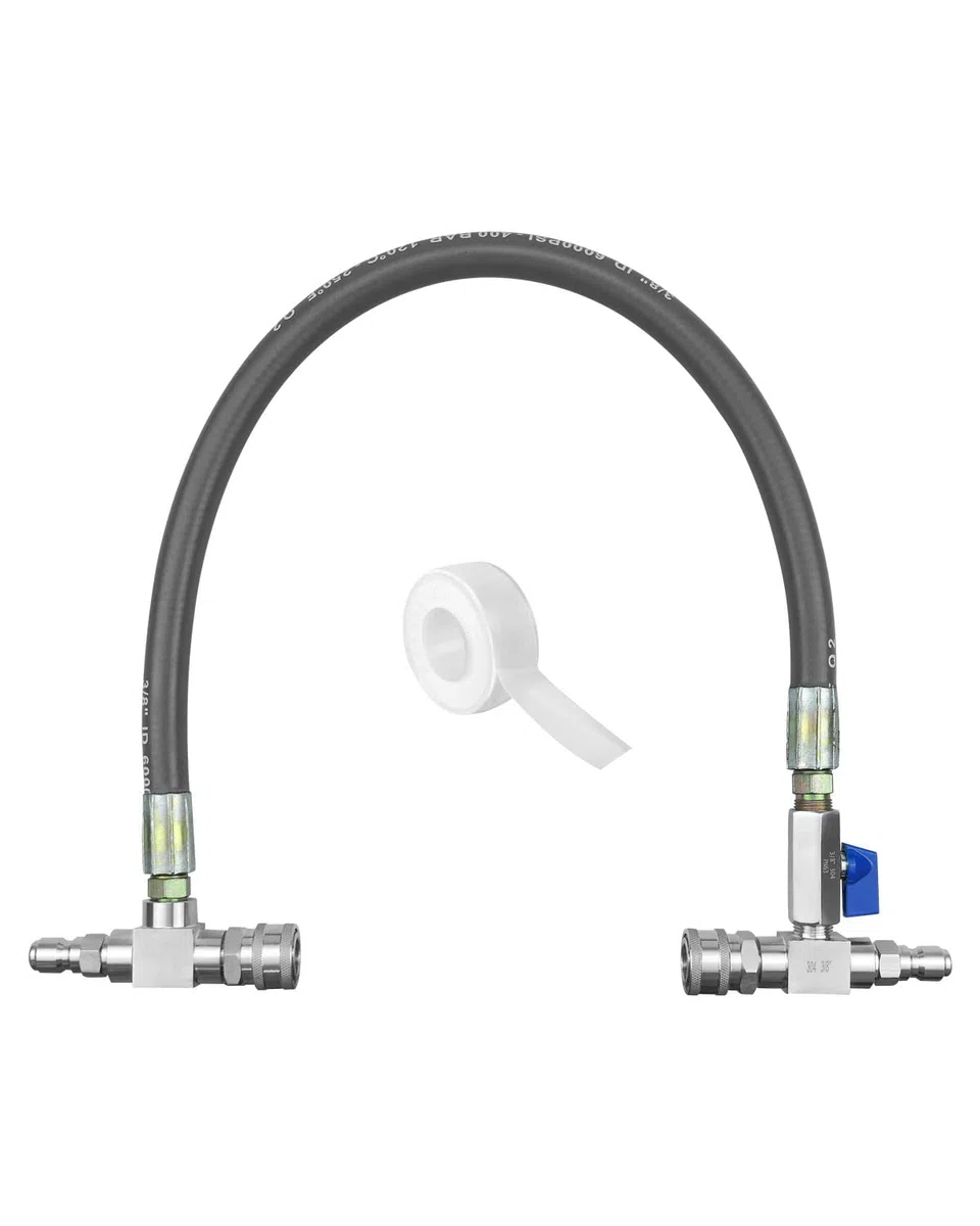 Kit de derivación de inyector químico de 3/8 pulgadas para lavadora a presión, acopladores rápidos inoxidables, 6000 PSI