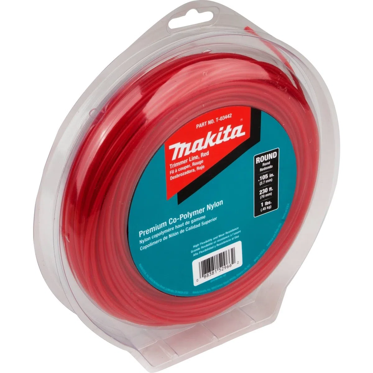 Makita, Red, T-03442 Round Line, 0,105, 230', 1 LB