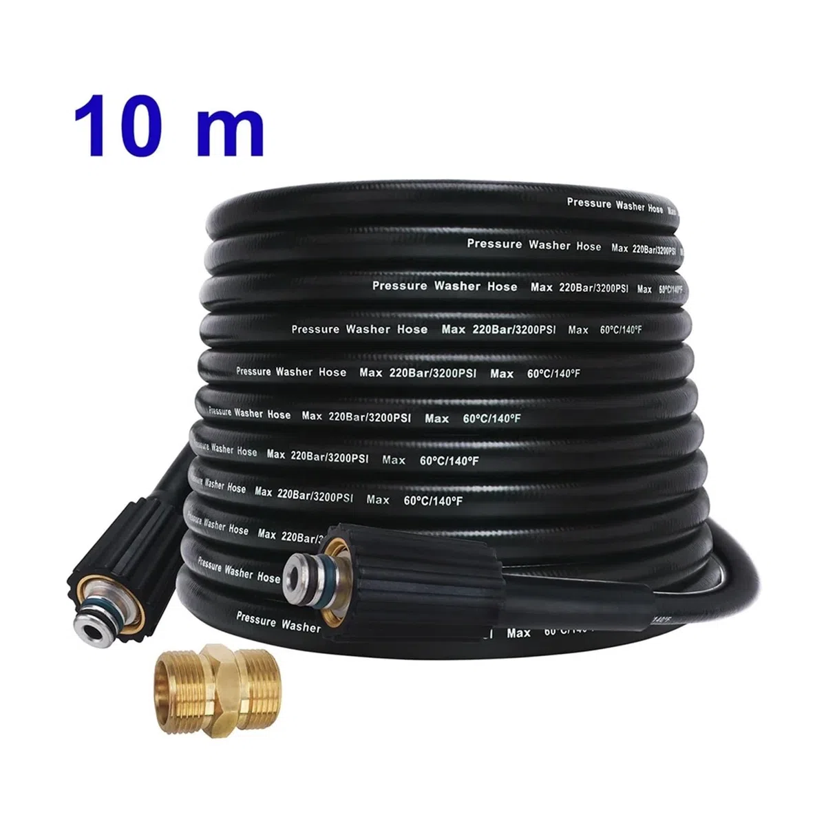 Manguera de lavado a presión Manguera de alta presión Cable de tubo Manguera de lavado de autos Manguera de extensión de limpieza de agua M22-pin 14/15 (Size : 10 m)
