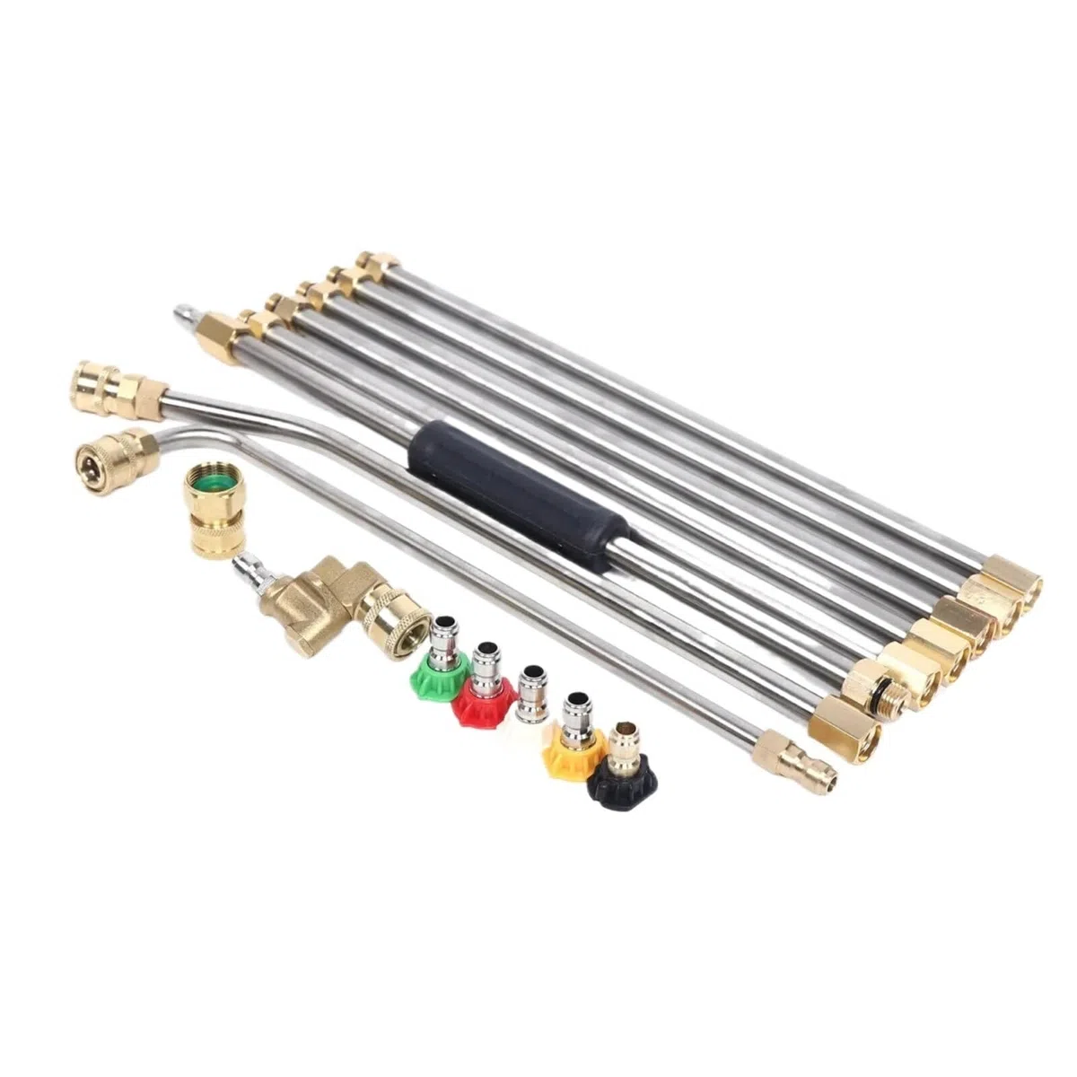 Varilla de Extensión para Hidrolimpiadora Varitas de extensión for Lavadora Alta presión, Limpiador techos, Herramienta Limpieza, Kit Boquilla Lanza