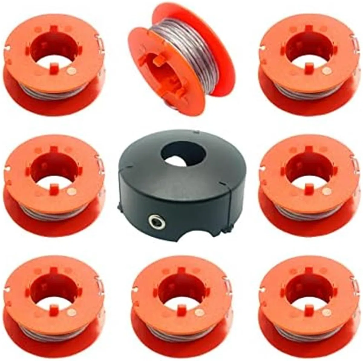 Bobina automática para cortadora de césped para Carrete y Hilo de cortacésped F016800175 Pro Tap de 1,6 mm x 8 m, Art 23 26 30(Black 8pcs 1)