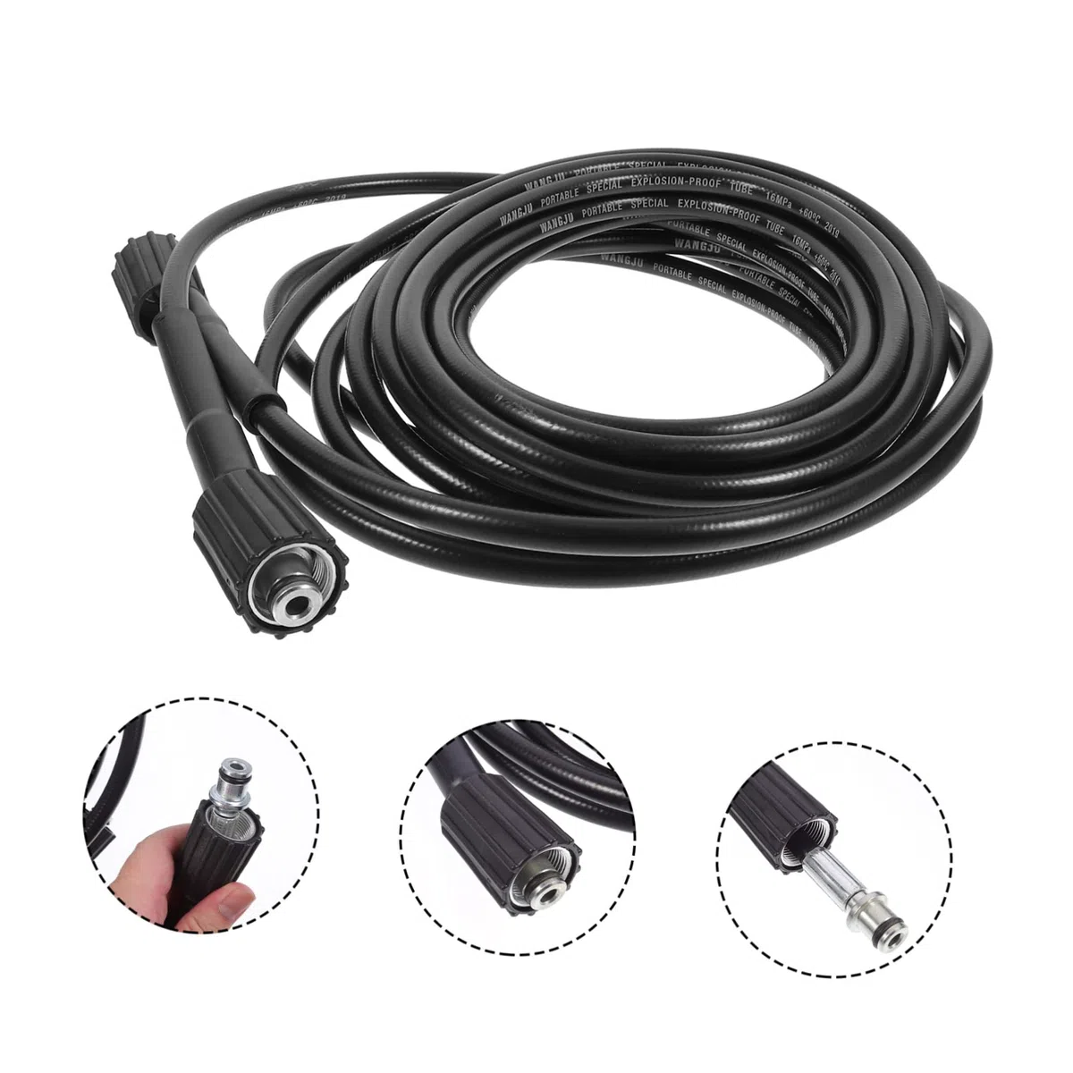 Manguera De Alta Presión Para Hidrolimpiadora Jardín 9 Metros Pvc Flexible Resistente Desgaste Conexiones M22 Limpieza Vehículos Exteriores