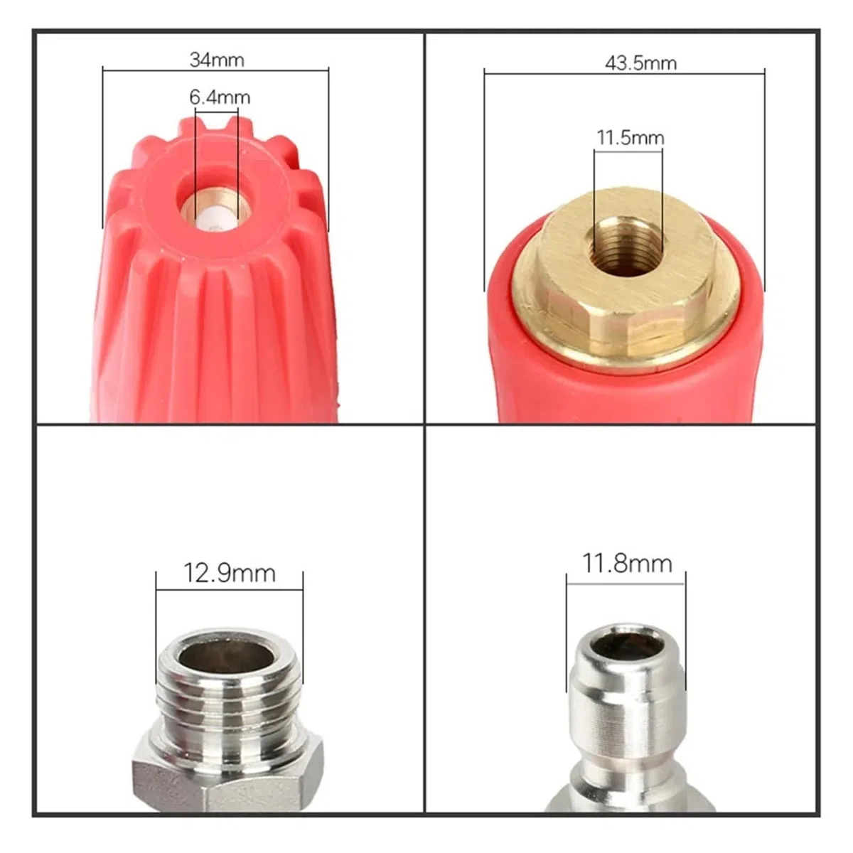 Boquilla de válvula de cerámica Turbo rotativa de Alta presión, 5000 PSI, 1/4 Pulgadas, 360, Conector rápido, Limpieza de vehículo, Punta de pulverización de reparación de Lavadora de Coche