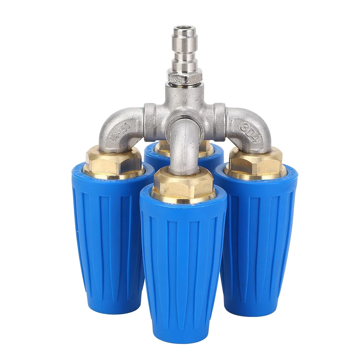 Haofy Boquilla Turbo para Lavadora a Presión, Boquilla Giratoria 4 en 1 de 4000 PSI, Acero Inoxidable 304 y Latón con Conector Rápido de 1 4 Pulgadas para Vehículos, Pisos, Herramientas Exteriores