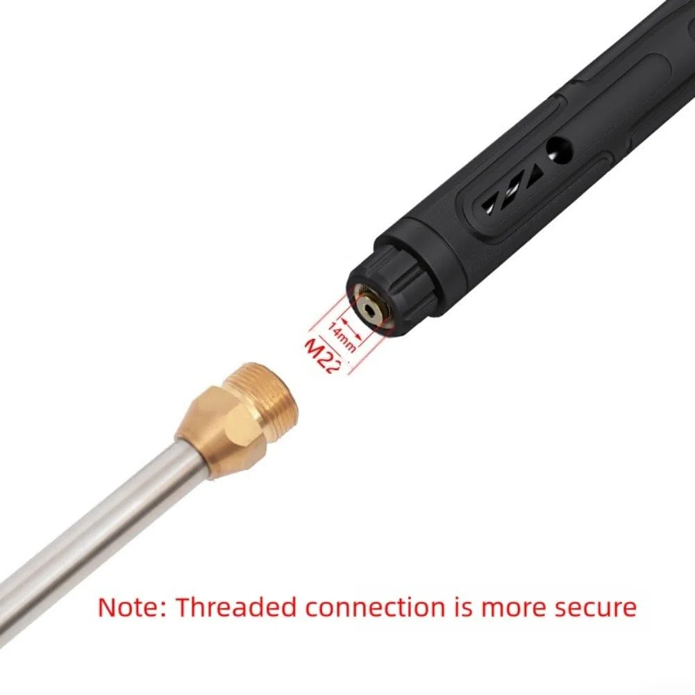 Pistola de limpieza de alta presión con giratorio, kit de lanza de pulverización de acero inoxidable, extensión ajustable y juego, surtido de boquillas de cinco colores, agua de ajuste de latón, para