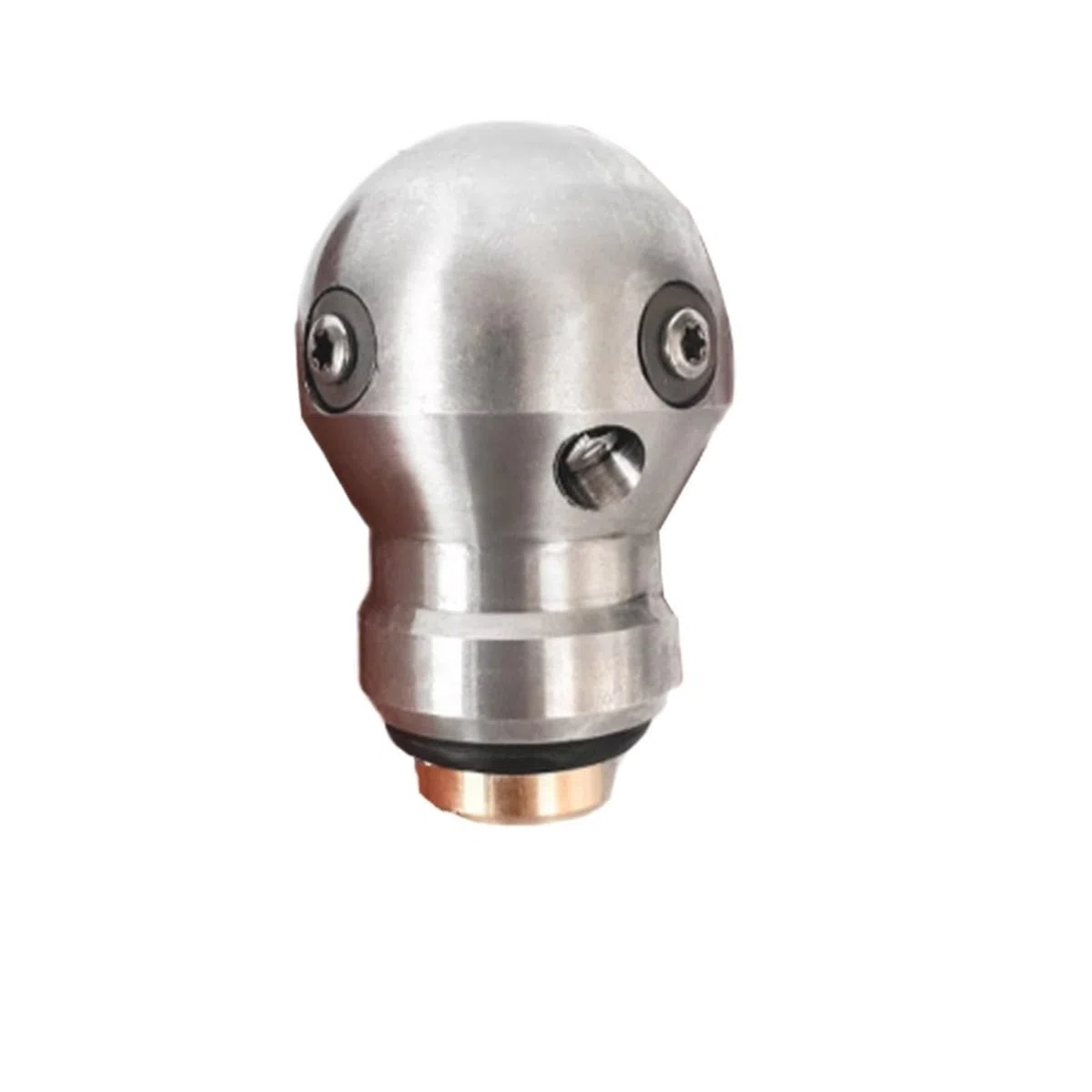 Boquilla bola rotativa de alcantarilla inox, rosca hembra 3/8 | Para limpiar tuberias y alcantarillas, 1 orificio frontal y 2 traseros, para tubos 300-1000mm(3I8 Female 40LPM)