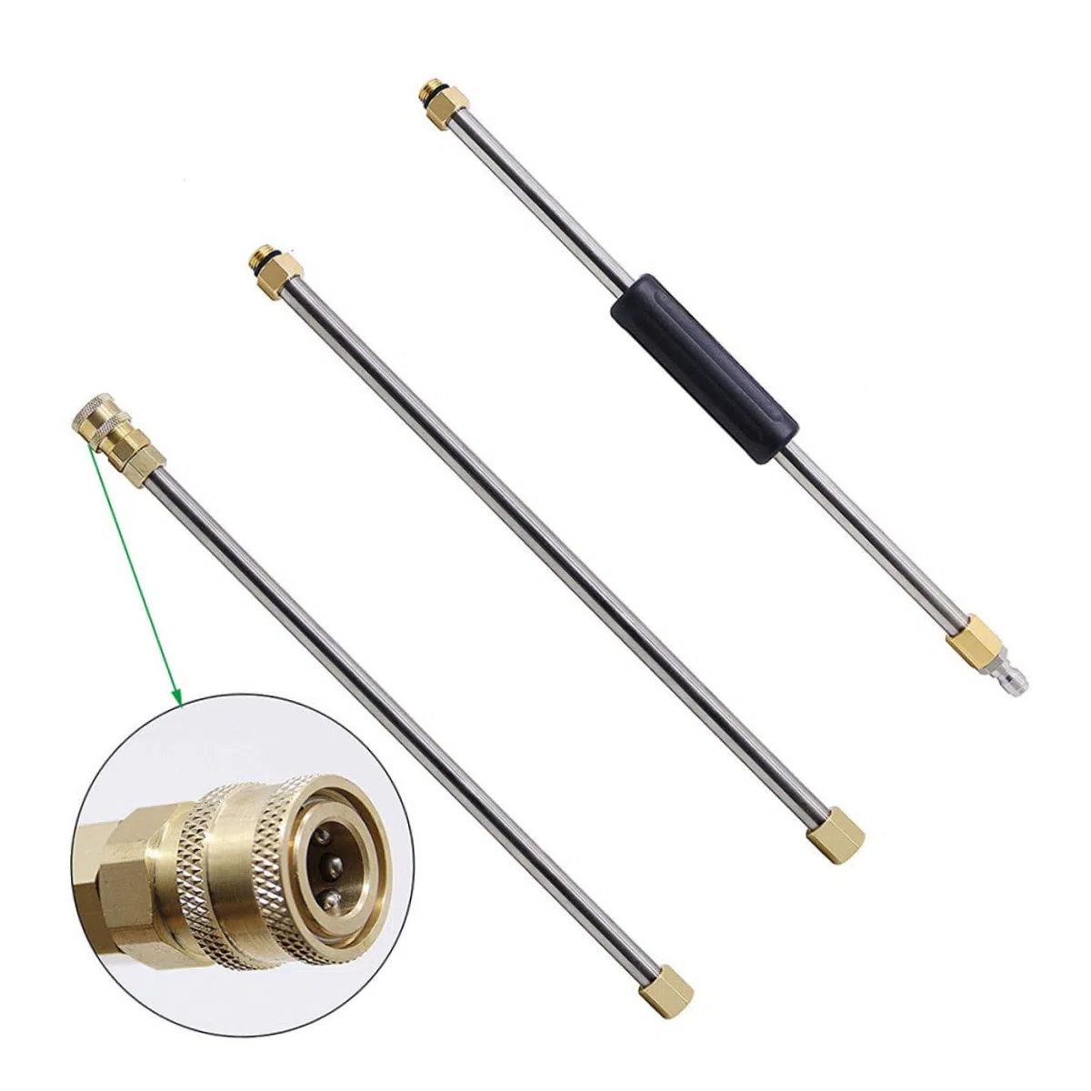Lanza para Hidrolimpiadora 6 Piezas 14mm de Acero Inoxidable | Conector Rápido de 1/4 de Pulgada, para Lavado de Coches y Limpieza de Suelos y Equipos