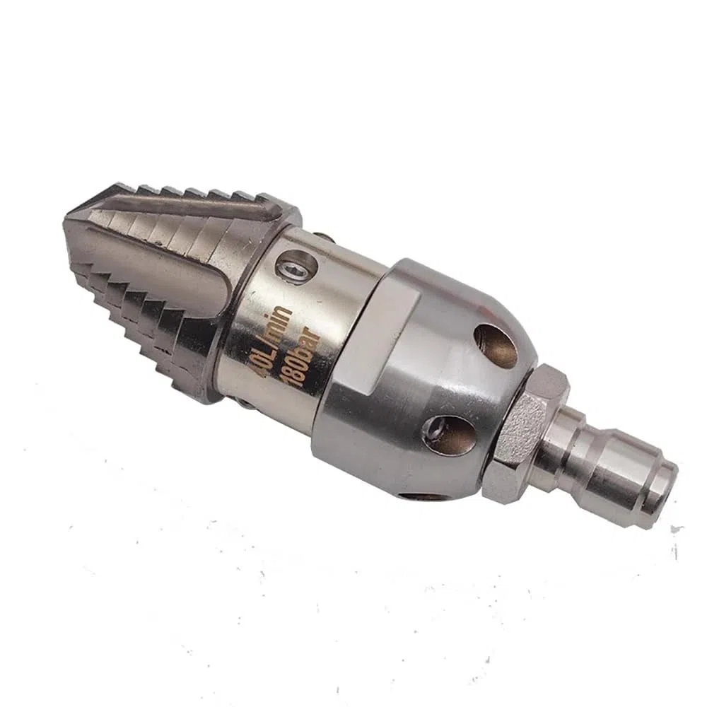 Boquilla Giratoria de Alta Presión, Boquilla de Pistola de Agua de Limpieza de Alta Presión para Alcantarillado, Boquilla de Acero Inoxidable para Limpieza de Lodos G1/2 (40L 200KG)