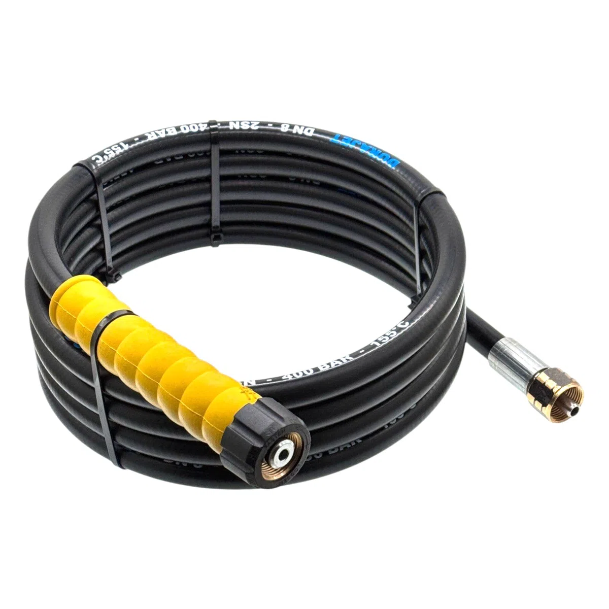 M&M Smartek manguera alta presión 20 m M22 IG tambor, 400 bar | Manguera reforzada de alta presión con protección anti-dobleces; comprobar conexiones, presión, temperatura y equipo seguro.