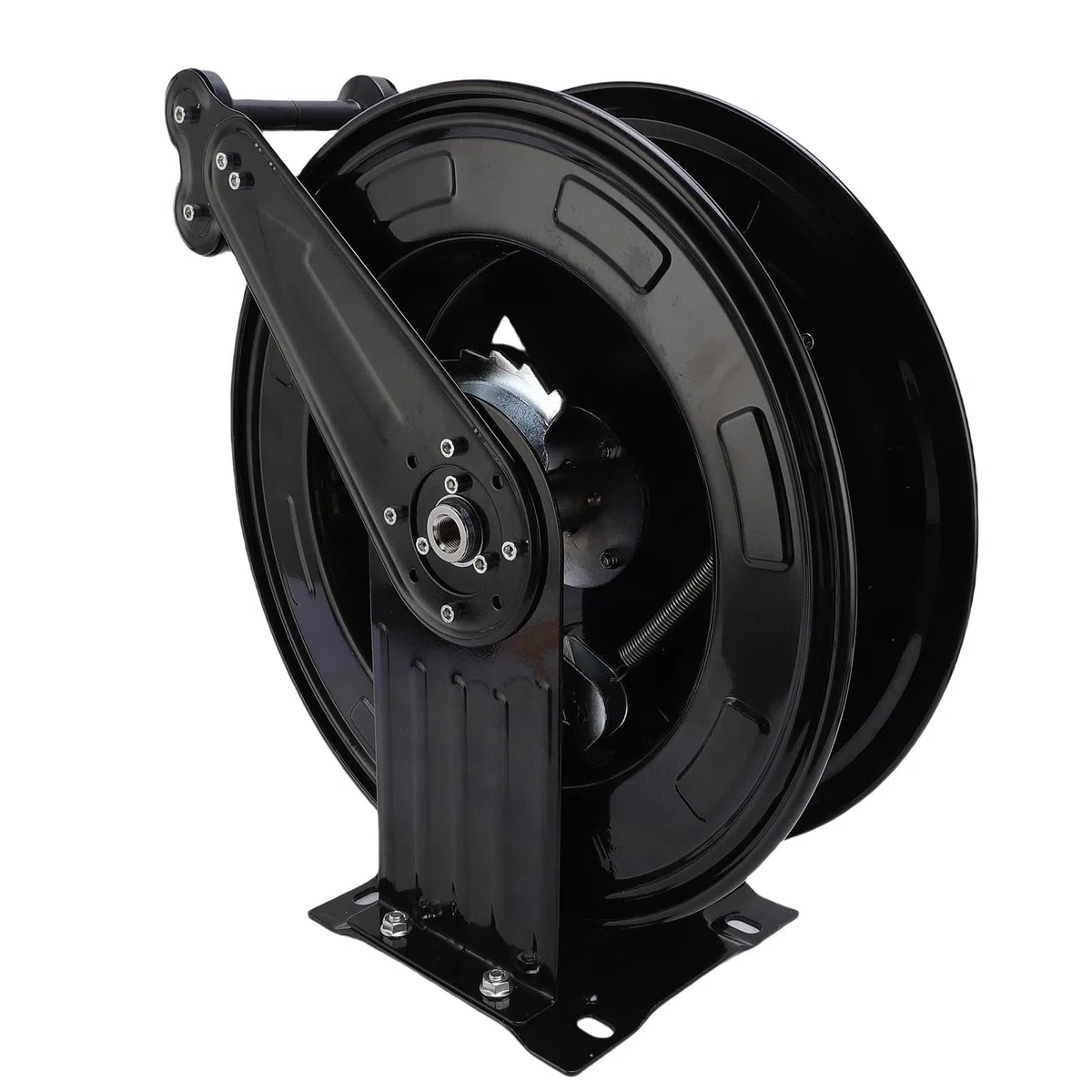 Generic Carrete de Manguera para Lavadora a Presión, Rebobinado Automático de Doble Brazo Resistente para Mantenimiento de Automóviles, Acero Al Carbono, 15m, 4000PSI
