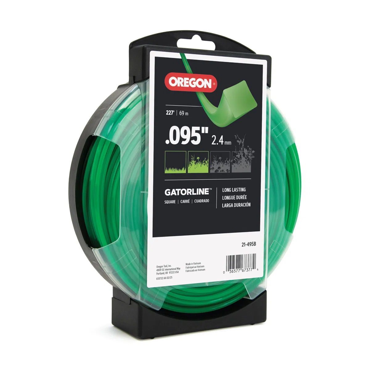 Oregon 21 – 495 Gatorline Cuadrado desbrozadora Line .095-inch diámetro 1-Pound Donut