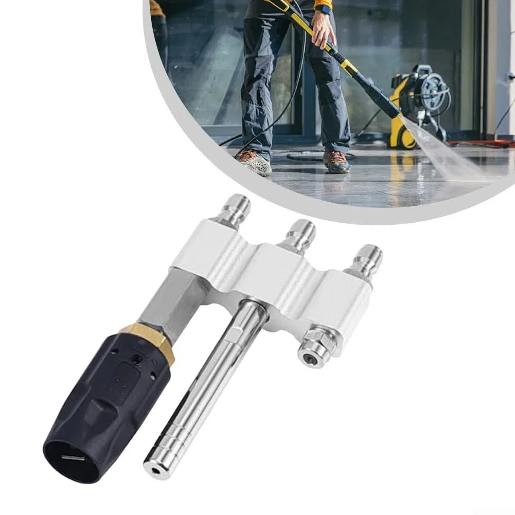 Puntas para hidrolimpiadoras, Boquilla de lavado a presión 3 en 1 acero inoxidable, 0-60 grados for protector escaleras, vehículo techo
