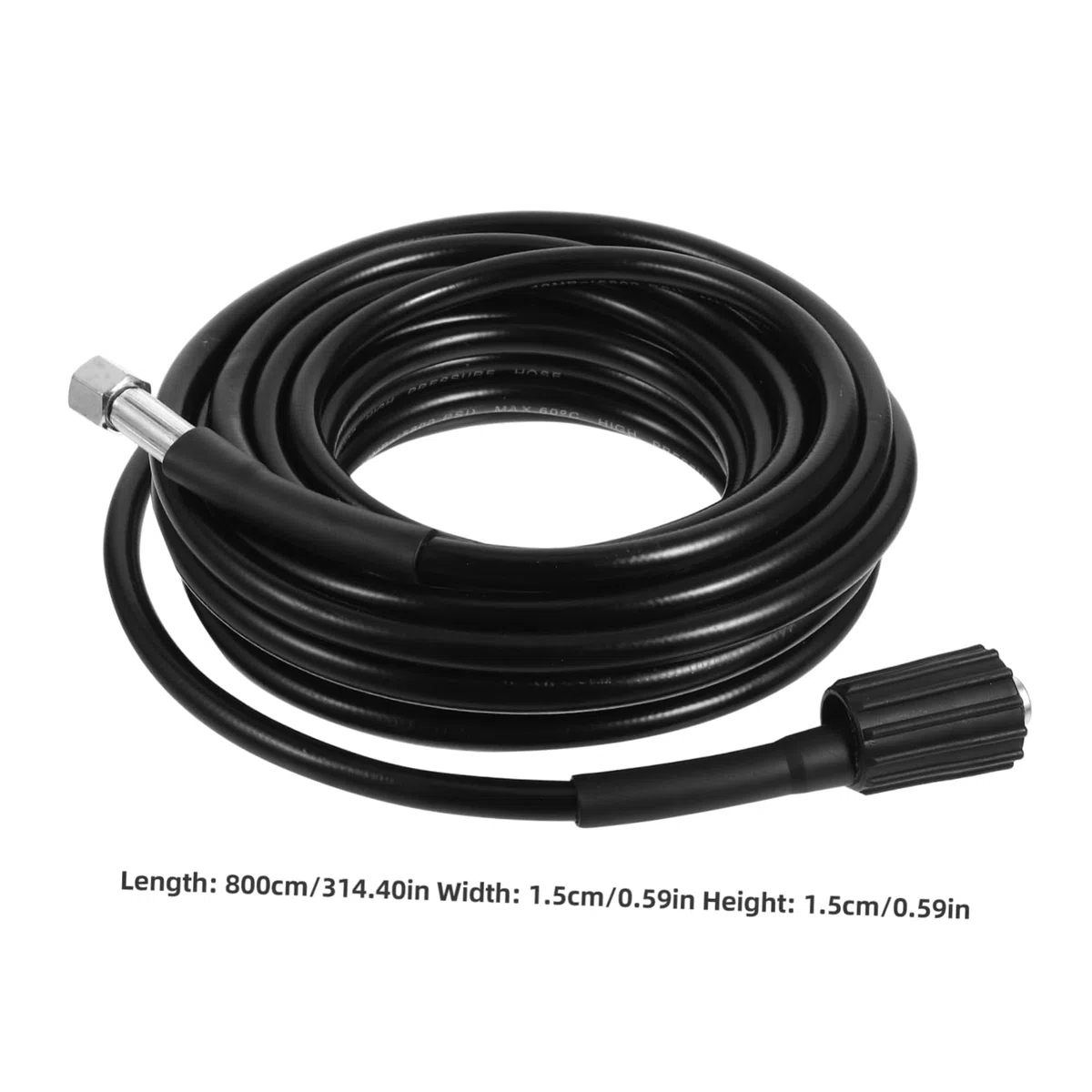 Manguera para Hidrolavadora de Alta Presión Manguera de Extensión para Hidrolimpiadora Jardín 8m 160Bar M22 Rosca Hembra /15 y M22/15 Presión Máxima 160 Bar Agua Fría
