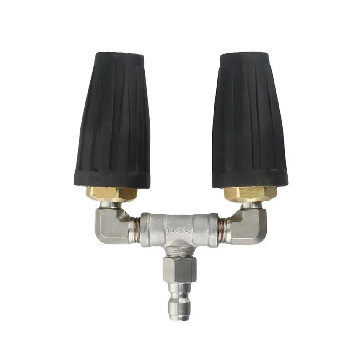 Boquilla de Doble Turbo de Acero Inoxidable for hidrolavadora, acoplador rápido, Boquilla de Doble turbina, Boquilla de turbina rotativa for hidrolavadora de Alta presión(Schwarz)