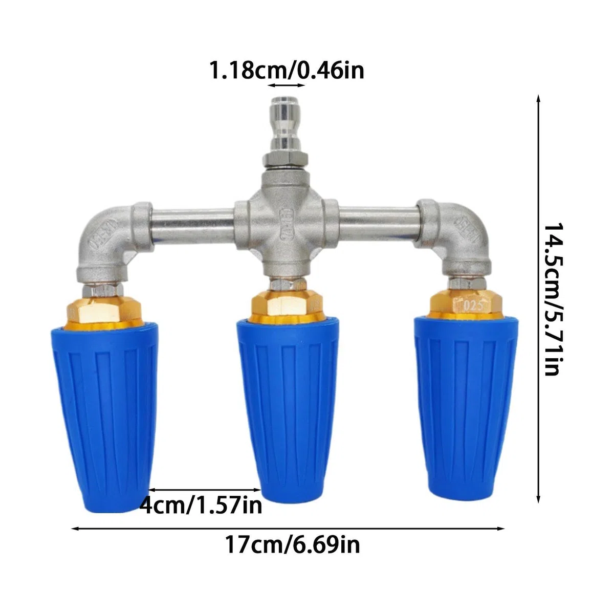 Boquilla Triple Turbo 4000 PSI de 360 Grados Conexión Rápida de 1/4 Pulgada | Inyector Rotativo Para Limpiadora En Entradas Casas Vehículos Jardines Pavimentos Vallas Suelos Paredes