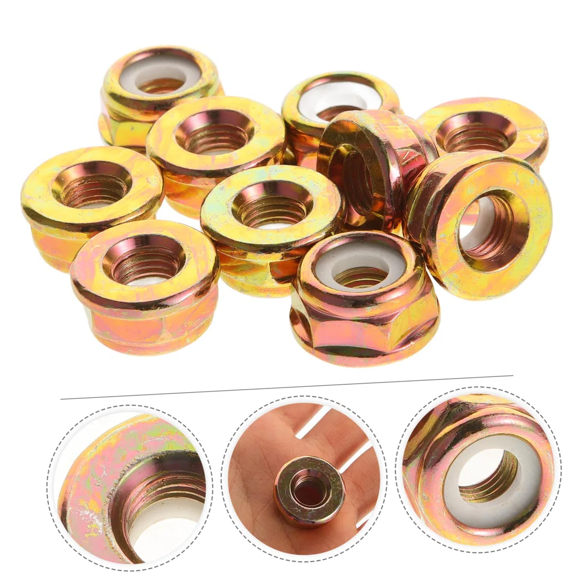 TOYANDONA Tuercas para Cortacésped Accesorios De para Desbrozadoras Diseño De para Instalación Rápida Y Efectiva para Reparaciones Y Reemplazos De Tuercas Máquinas De 10 Piezas X 5