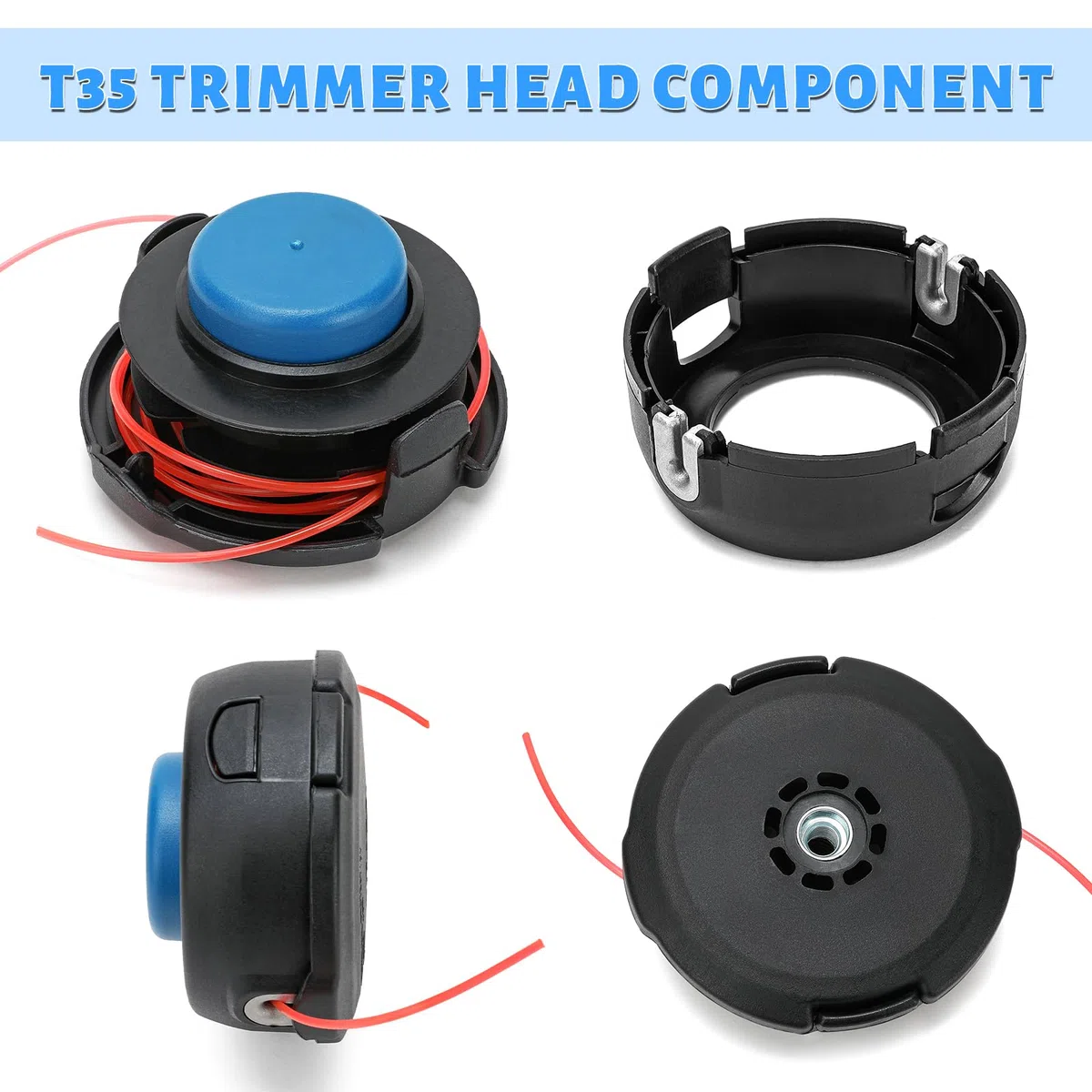 Cabezal recortador T35 224L para Husqvarna Weed Eater 123L 128LD 223L 225L 232L 322L 323L 324LX 325L 325LX 326L 326LX 326LDX 322R 323R 525L 525LS 525 Piezas de recortadora de hilo 537388101