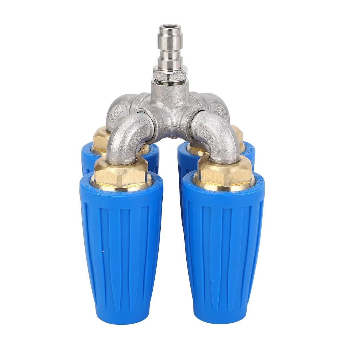Haofy Boquilla Turbo para Lavadora a Presión, Boquilla Giratoria 4 en 1 de 4000 PSI, Acero Inoxidable 304 y Latón con Conector Rápido de 1 4 Pulgadas para Vehículos, Pisos, Herramientas Exteriores