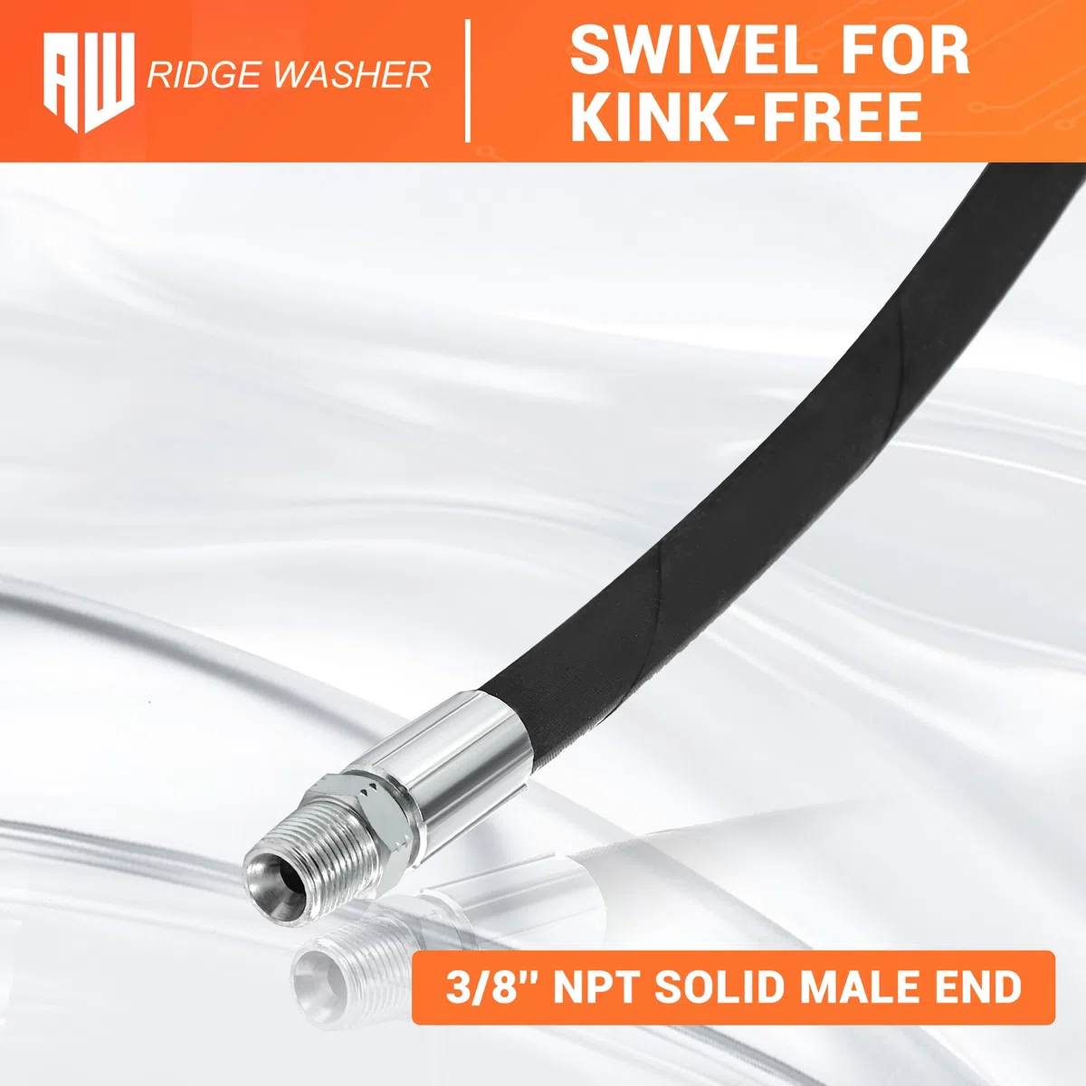 Ridge Washer Manguera de látigo para lavadora a presión con giratorio, manguera de puente de lavadora eléctrica de 3/8 pulgadas, mangueras de conector de carrete para lavado a presión con juego de | Mangueras de conector de carrete, juego de adaptadores i