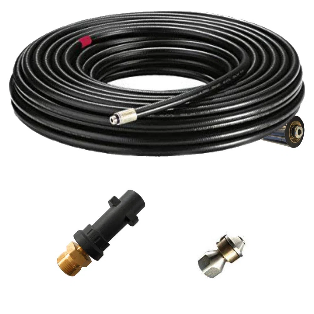 M&M Smartek manguera desatascadora boquilla giratoria, para Kärcher, M22 | Kit desatascador con manguera, adaptadores y boquillas según variante; comprobar conexiones, presión, contenido y equipo.