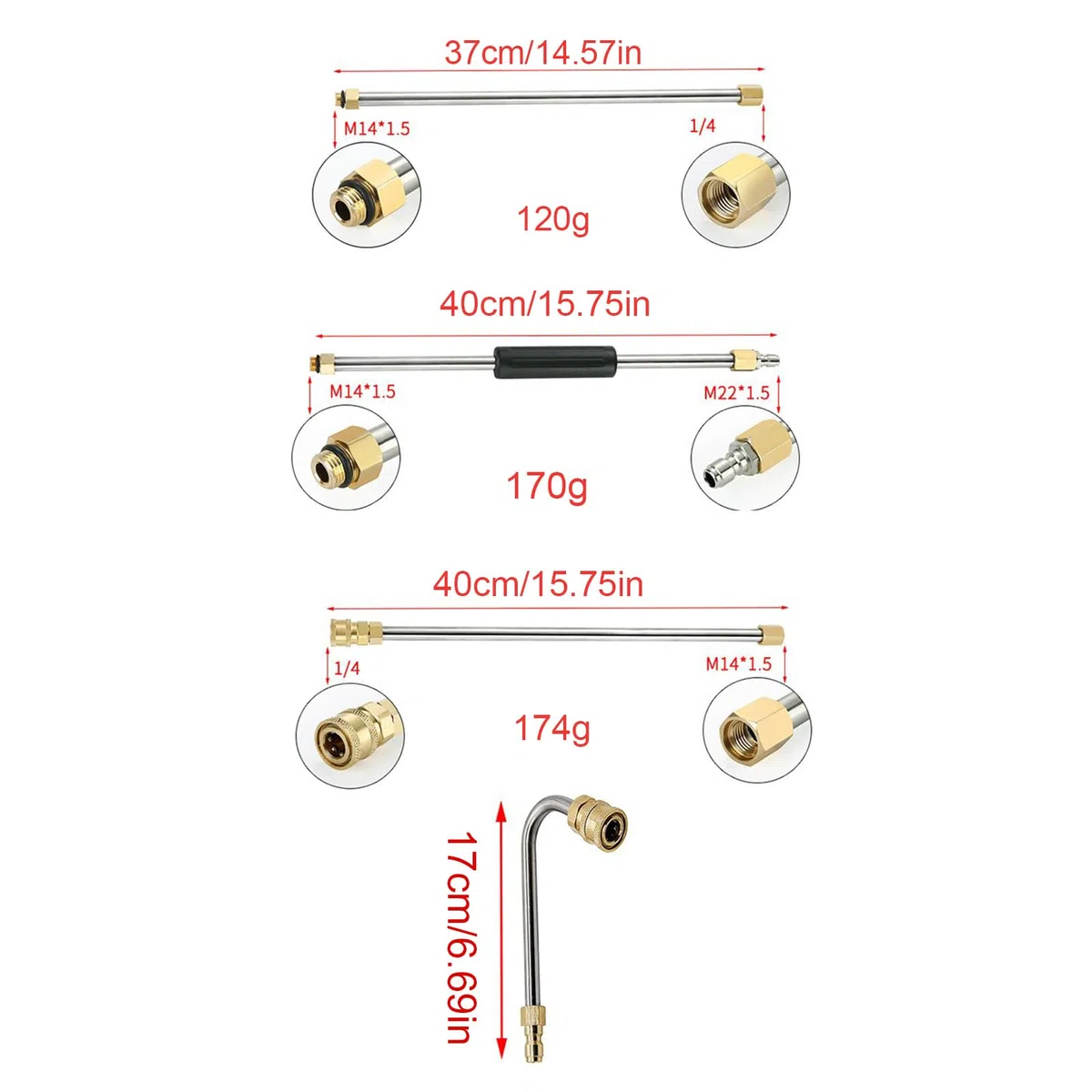 Lanza Extensible Para Hidrolimpiadora - Boquilla Telescópica De | Hidrolimpiadora De 276 Bar | Boquilla De Limpieza De Canalones Potente | Para Jardín, Terraza, Patio, Tejado, Hormigón Y