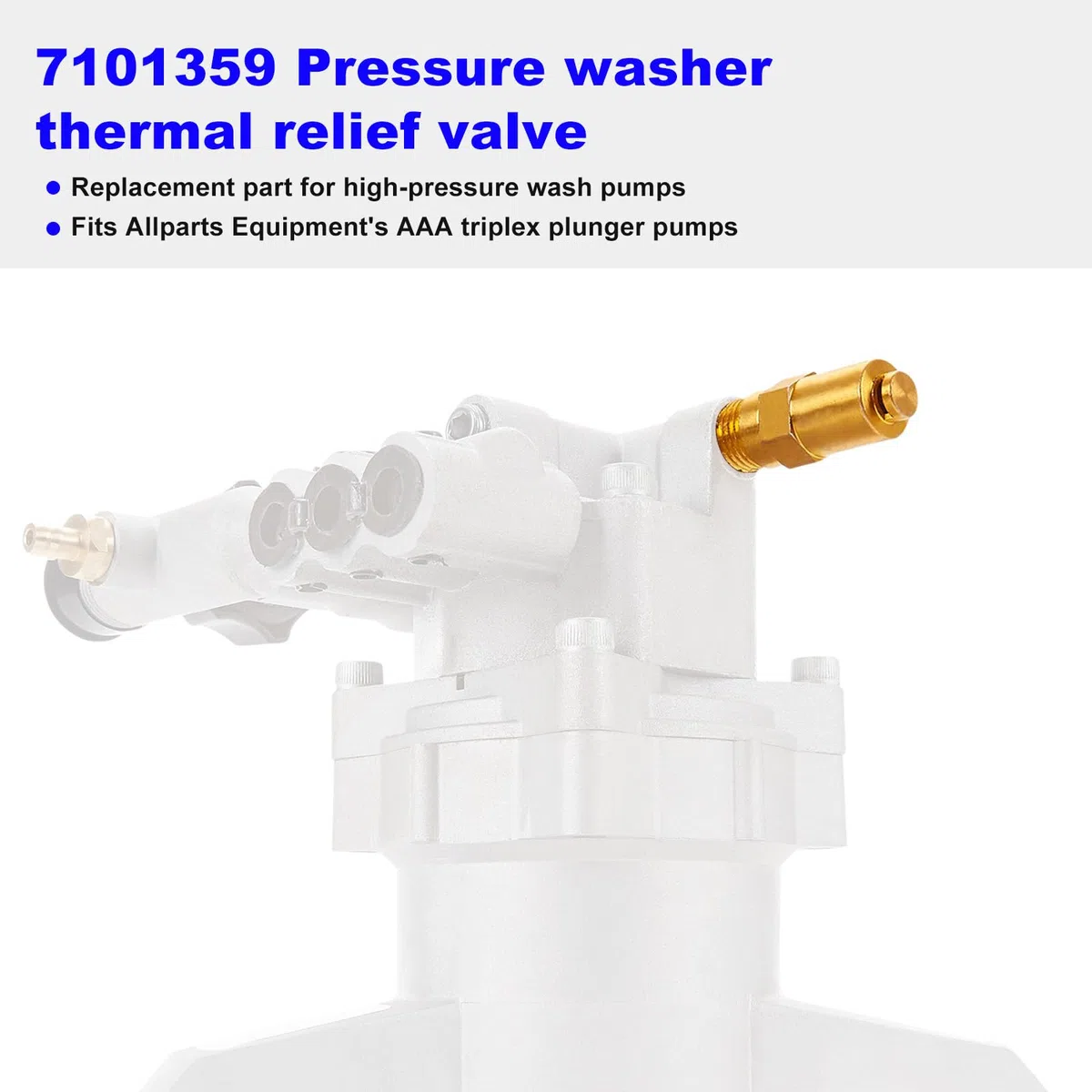 Allparts Equipment 7101359 - Válvula de alivio térmico para lavadora a presión, 1/4 MPT, válvula de alivio térmico para bomba de émbolo triple AAA