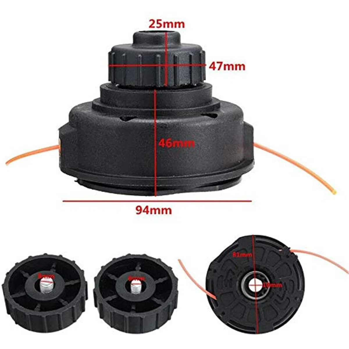 Kit de Cabezal de Carrete de alimentación por Impacto con Cabezal de Corte de Doble Hilo for cortadora de césped Ryobi Expand Carrete de Hilo para cortacésped