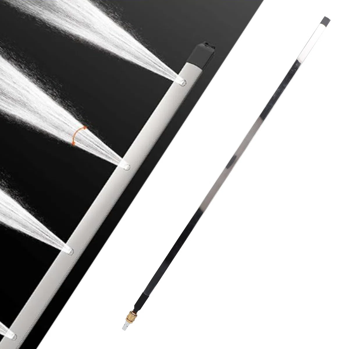 KIMISS Varita de Limpieza de Radiador de 4500 PSI, Lanza de Conexión Rápida de Acero Inoxidable, Varilla Rociadora de Repuesto, 16", Duradera, con Diseño Plano fácil.