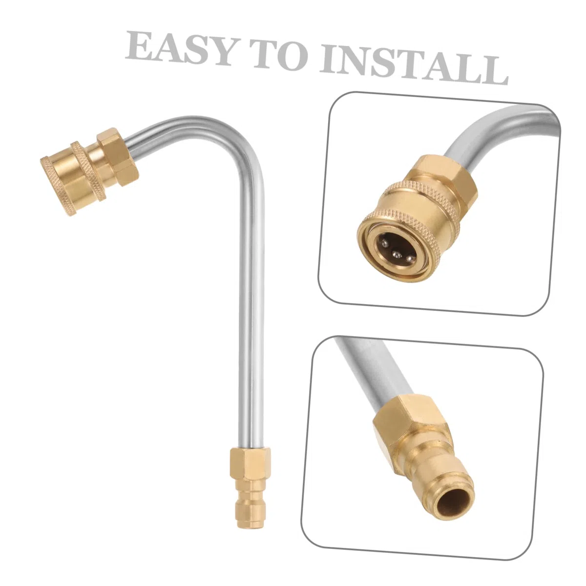 TOYANDONA 5 Piezas Varita limpiadora de Alta presión arandela Extensiones pulverizador Varilla de Lavadora de Autos Barra de extensión de Alta presión Acero Inoxidable Golden