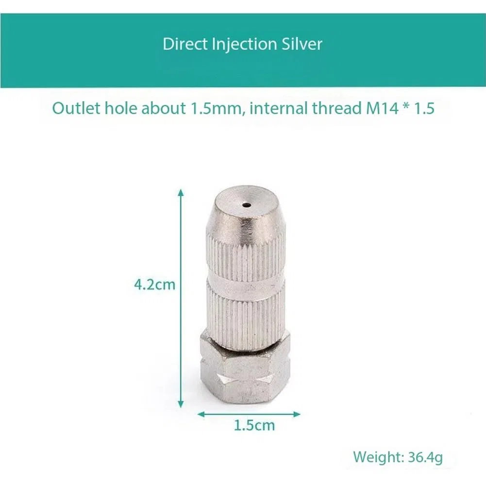 Puntas para hidrolimpiadoras, Boquilla ajustable multicolor de alta presión y punta pulverización inoxidable, junta tórica arandela 2-10 Uds(Directly Spray Silver,5pc)