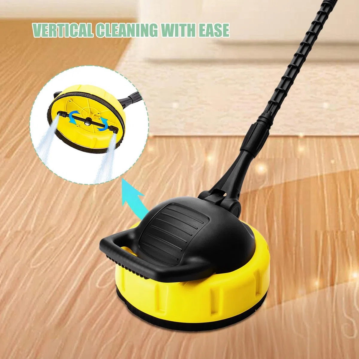 Limpiador Superficies Presión Accesorio Hidrolimpiadora Mango Largo | Limpiador de Patios Accesorios De Hidrolavadora Para Patios, Entradas, Terrazas, Aceras, Vallas, Coches, Camiones Y