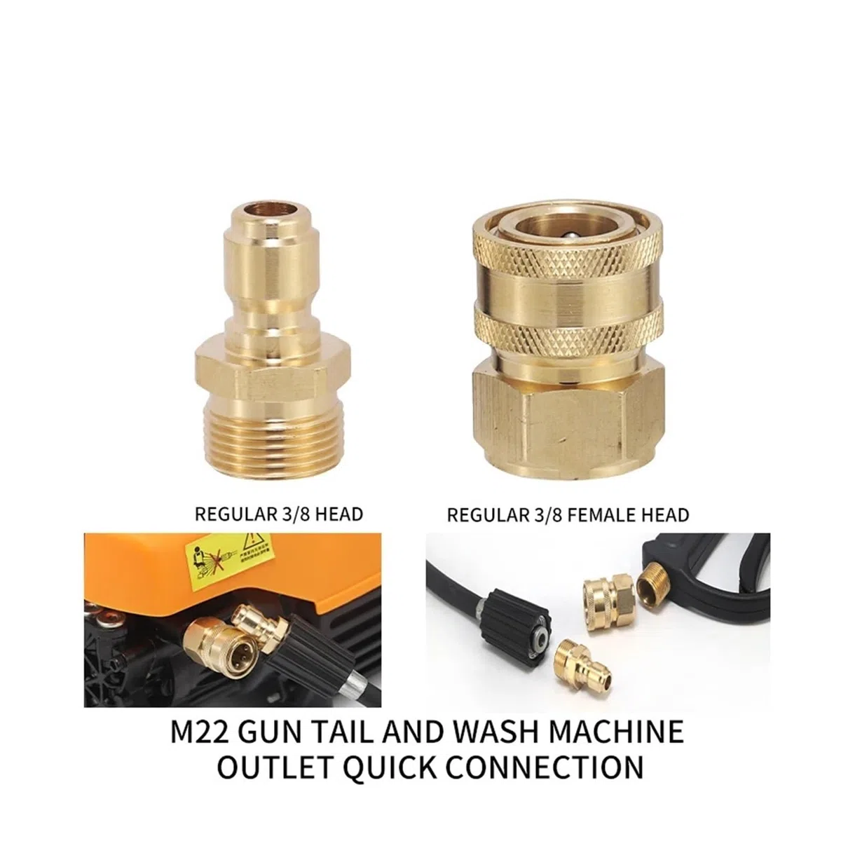 Kit de adaptador de conexión rápida M22 (paquete de 6 piezas) for pistola y manguera de hidrolavadora de alta presión(2215 F 22 M Set)