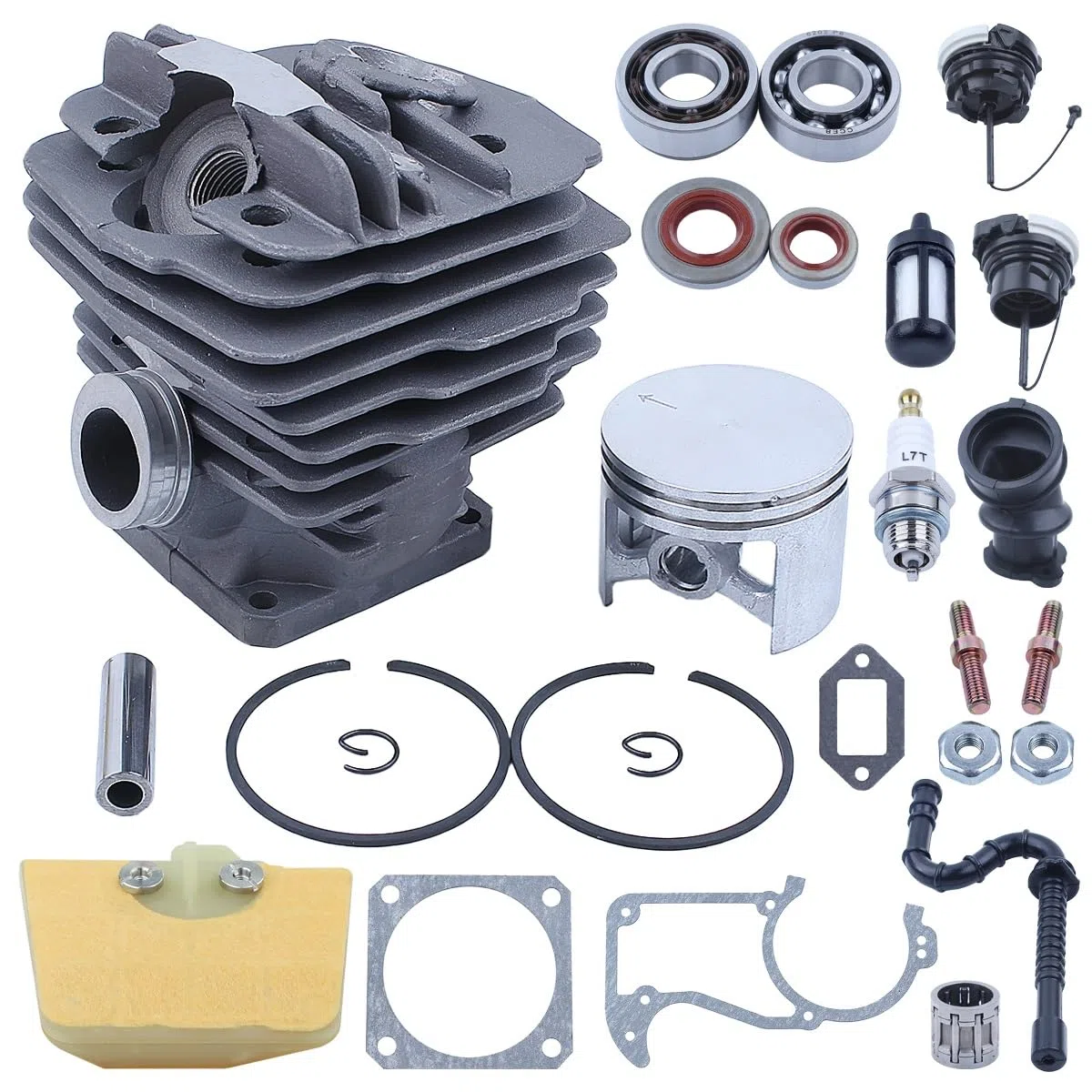 Kit de Filtro de Aire de Sello de Aceite de pistón de Cilindro de 48mm for Stihl 036 MS360#11250201206 repuestos de Motosierra Motosierra Gasolina [Reemplazo]