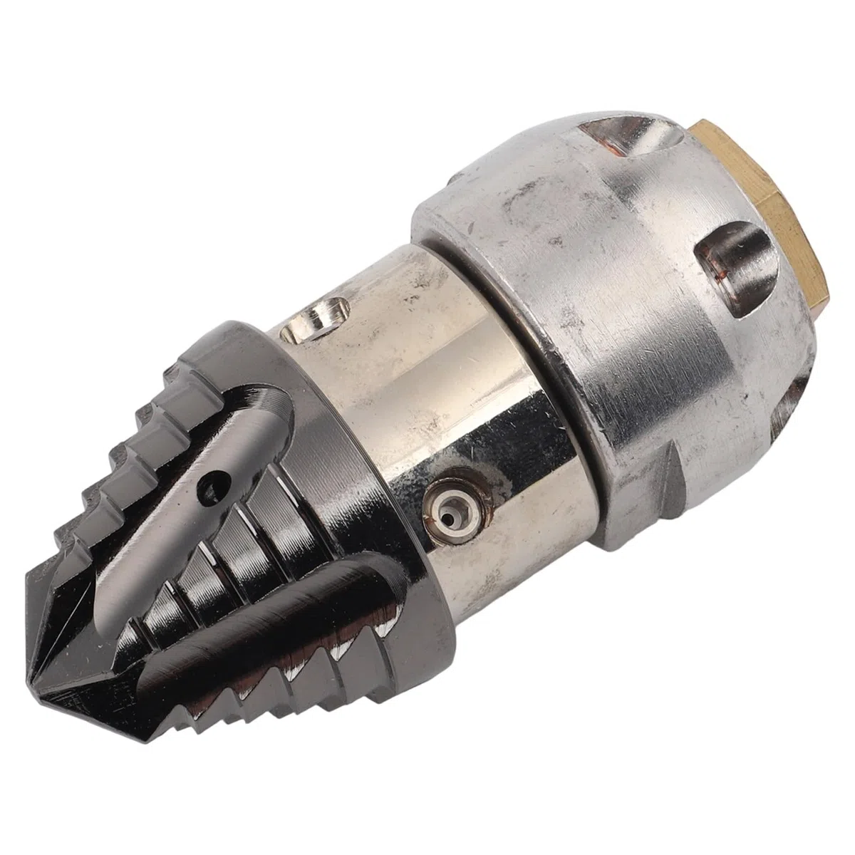 Boquilla giratoria de acero inoxidable de alta presión, limpieza de alcantarillado, 40 lmin, rosca G12, color plateado