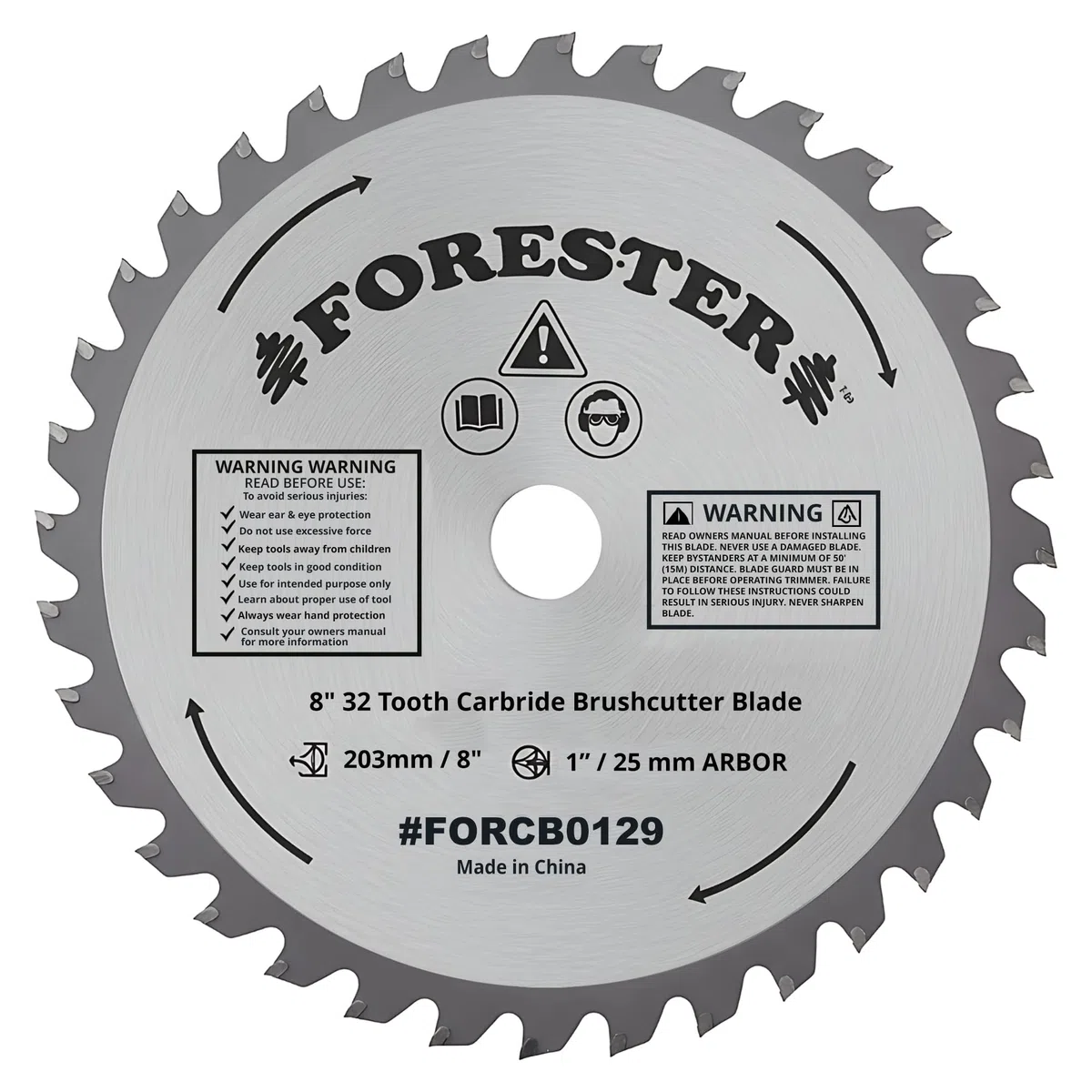 Forester - Cuchilla cortadora de carburo de 32 Dientes (20,3 cm)